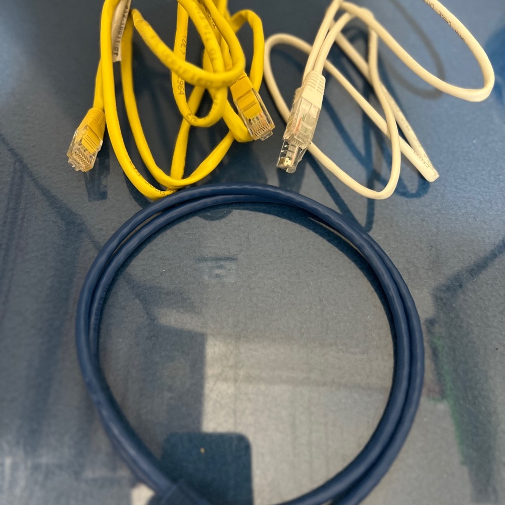 Ethernet Cable Set - Yellow, Cream, and Black